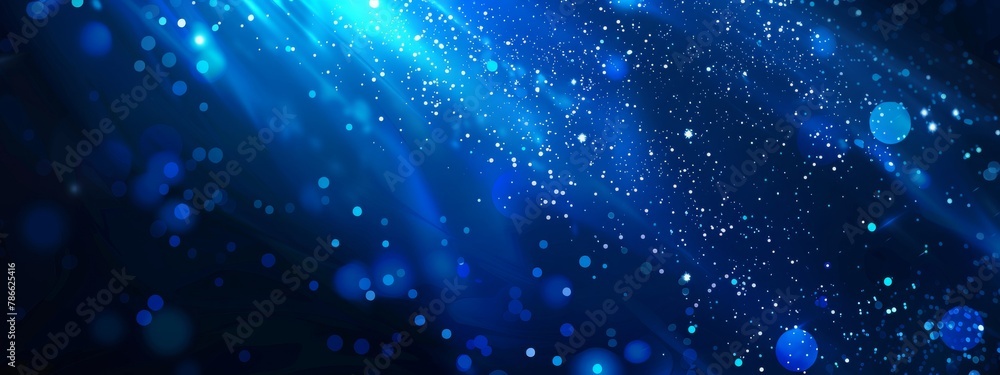 Fototapeta premium Abstract digital technology background with blue light effects and central glow.