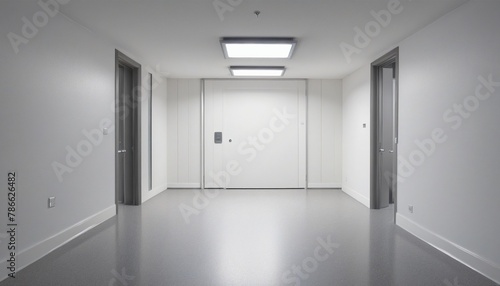 empty white room with door in white colours 