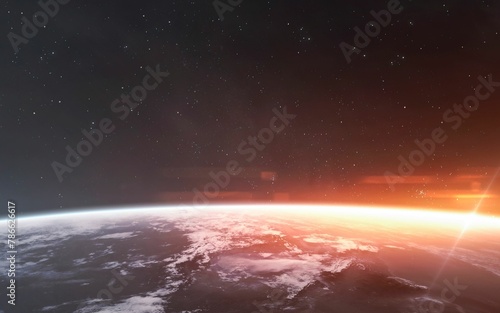 Fototapeta Naklejka Na Ścianę i Meble -  3D illustration of Earth planet. High quality digital space art in 5K - realistic visualization