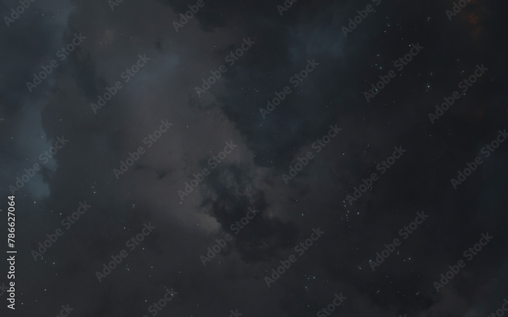 3D illustration of deep black space starfield. High quality digital space art in 5K - realistic visualization