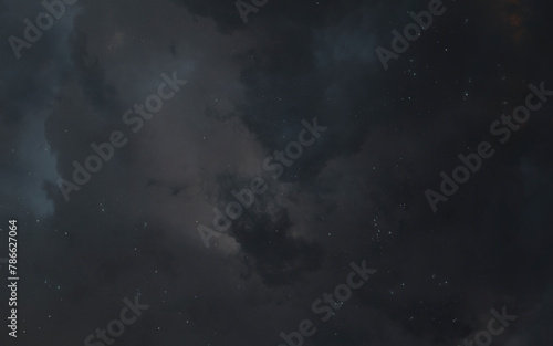 3D illustration of deep black space starfield. High quality digital space art in 5K - realistic visualization