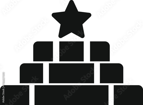 Up stairs to best icon simple vector. Motivational stage. Work hard