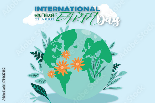 Happy international mother earth day 22 april vector post for wish, cards,poster, banner and templates