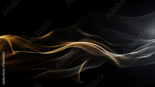 Abstract Waves, black and gold , beautiful background