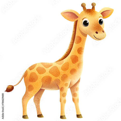 cute giraffe isolated on transparent background