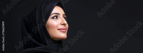 side portrait of a beautiful arabic woman