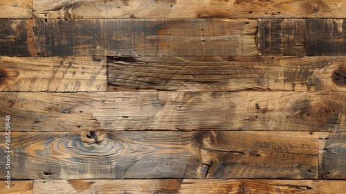  A tight shot of a wooden wall featuring clocks atop and base of planks