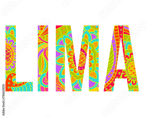 Lima, capital of Republic of Peru creative name design