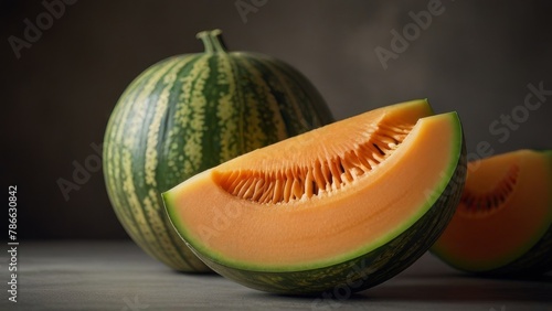 melon on a table