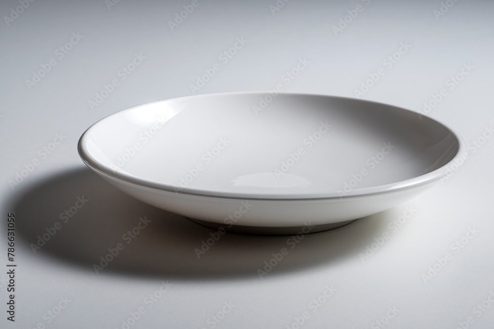 Elegant white empty soup plate bowl Elegant white empty soup plate bowl