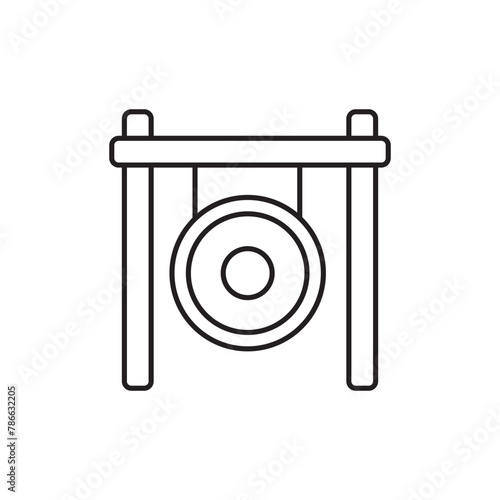 Chinese gong icon design, isolated on white background, vector illustration