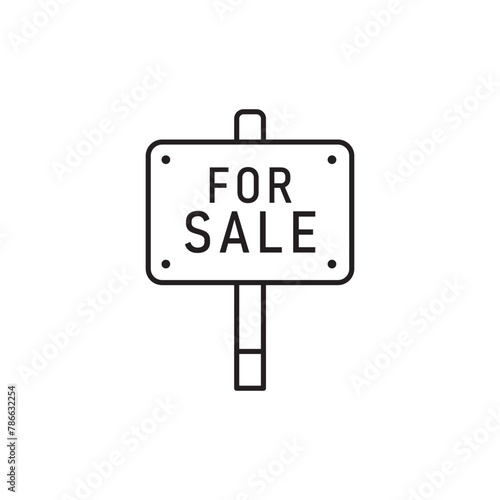 For sale signboard icon design, isolated on white background, vector illustration