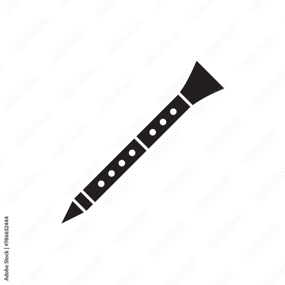 Oboe icon design, isolated on white background, vector illustration