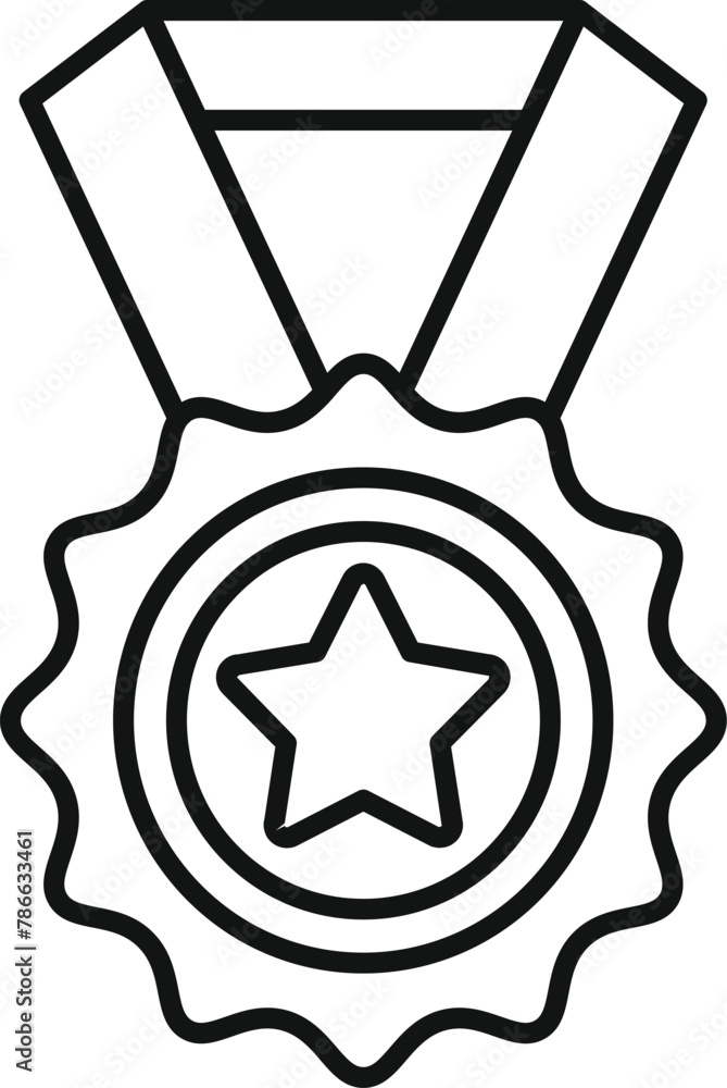 Gold medal leader icon outline vector. Success prize. Motivational gift Gold medal leader icon outline vector. Success prize. Motivational gift