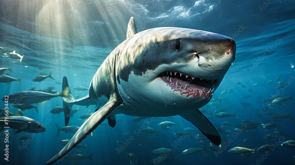 Fototapeta premium a majestic shark underwater