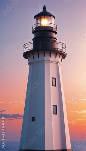  painting of a lighthouse in Bright Colours 
