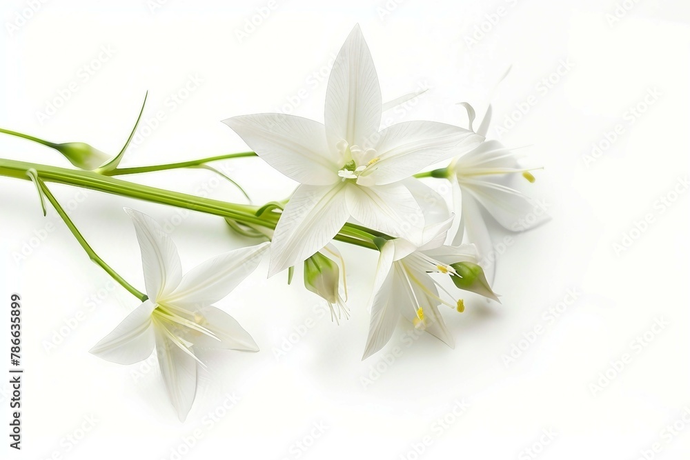 Fototapeta premium a bunch of white flowers on a white surface