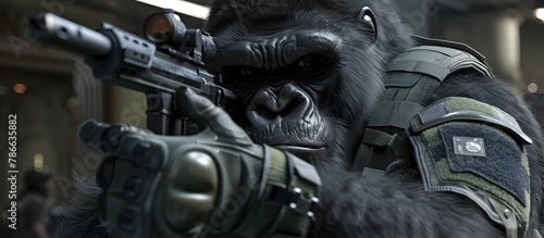 Gorilla Warrior SWAT Waging Battle with Unmatched Strength and Determination