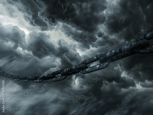 Chains Weathering the Storm: A Display of Strength Amid Chaos
