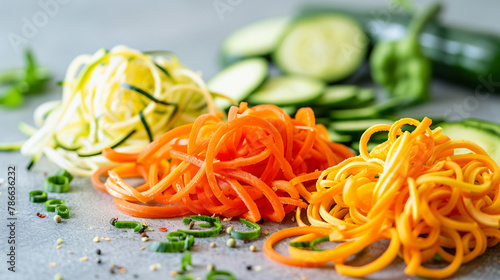 Vegetable noodle concept - selection of vegetable