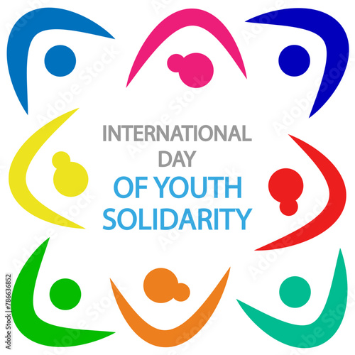 Youth solidarity circle of people, vector art illustration.