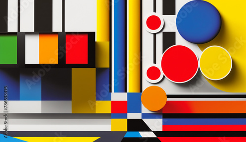 Bright and Bold Wallpaper. Geometric Art Concept