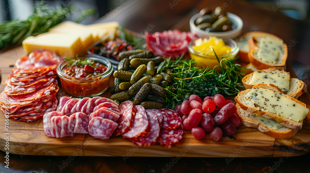 Gourmet Galore. Indulging in the Sight of a Classic Charcuterie Board