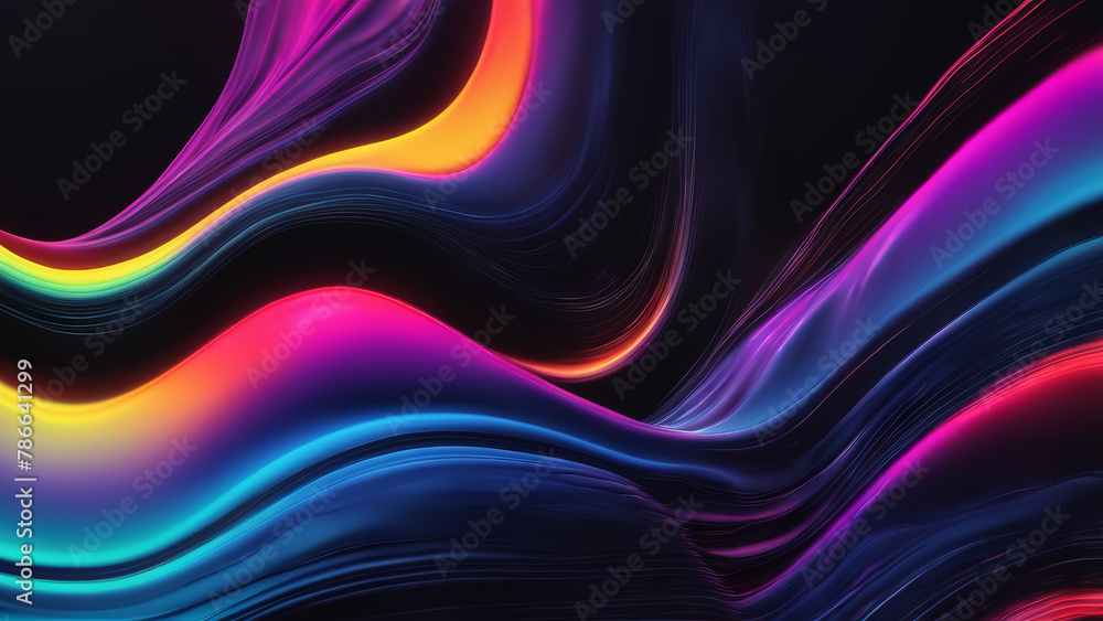 Obraz premium Colorful Vector Wave Design with Light Lines, Abstract Background Illustration