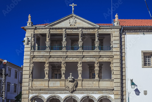 Misericordia Church and Hospital building on Republic Square in the Old Town of Viana do Castelo, Portugal photo
