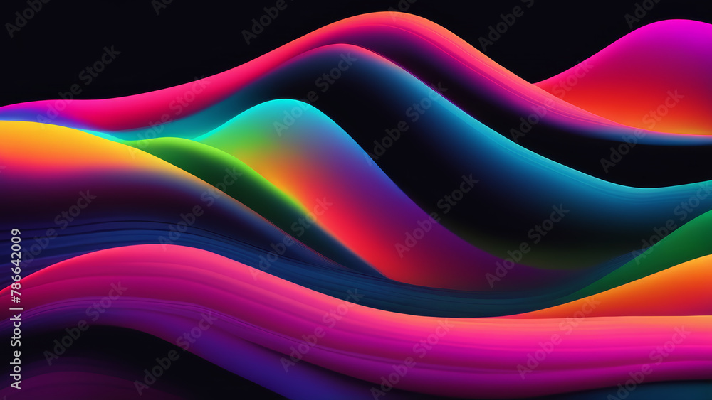Fototapeta premium Colorful Vector Wave Design with Light Lines, Abstract Background Illustration