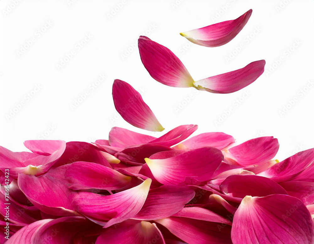flying pink petals isolated on background cutout flying pink petals isolated on background cutout