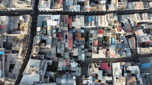 Aerial view over the streets and houses of Arequipa, Peru