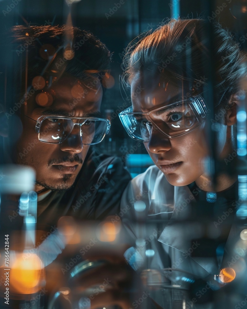 Two people creating sustainable technologies Two people creating sustainable technologies