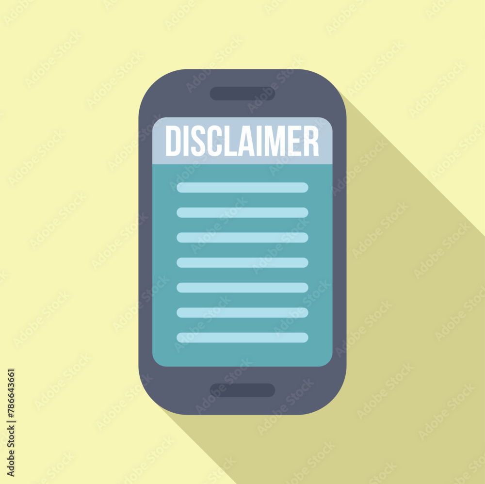Online device terms icon flat vector. Disclaimer term. Policy deny finance Online device terms icon flat vector. Disclaimer term. Policy deny finance