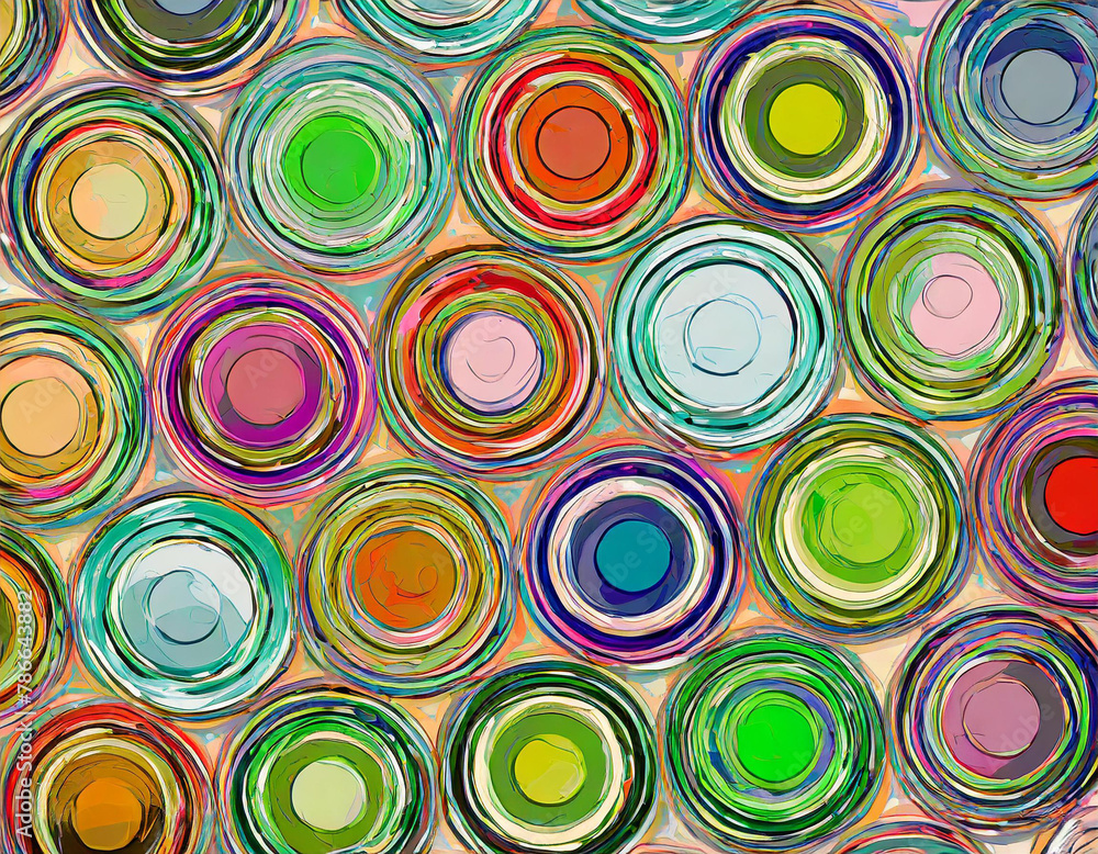 Retro glass art circles plates multi color Retro glass art circles plates multi color