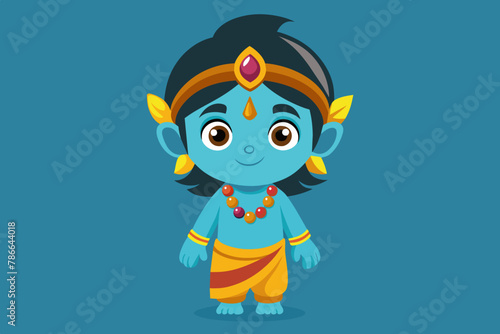 Por favor, crie o seguinte personagem infantil Vishnu  vector illustration 