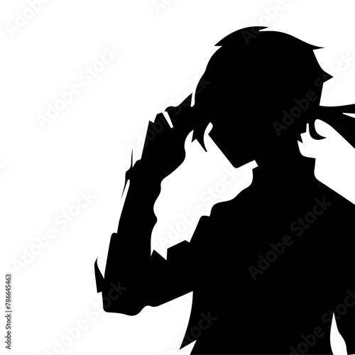young man anime style character vector illustration design. Manga Anime Boy Black Hair Faces Cartoon