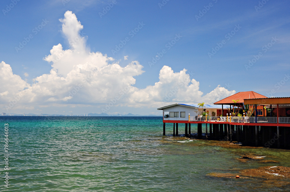 Beauty of nature clear sea water at Koh Larn, Pattaya, Chonburi Province, Thailand 