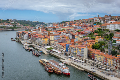 Waterfront of Douro River in Porto city, Portugal
