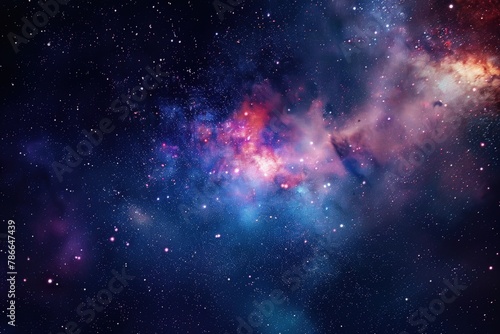 Illustration of cosmos, milky way, galaxies, science and astronomy concept photo