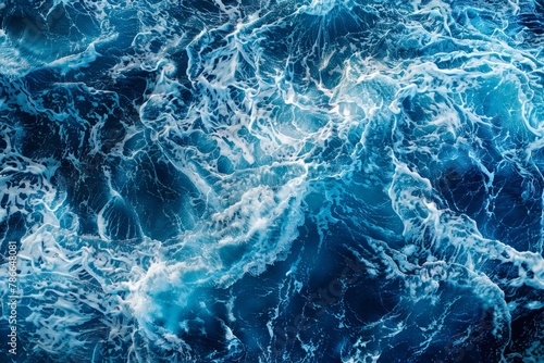 top view of ocean waves, aerial photography, blue color, water texture, sea background, abstract, highly detailed, ultra realistic