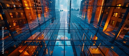 Geometric Melody of Light and Architecture in a Contemporary Skyscraper Facade
