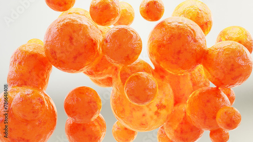 Tableau sur toile Fat cells, adipocyte and lipocyte, cholesterol in a cells, White fat cells conta