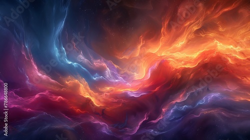 Vibrant cosmic swirl in space, a mesmerizing display of colors and light