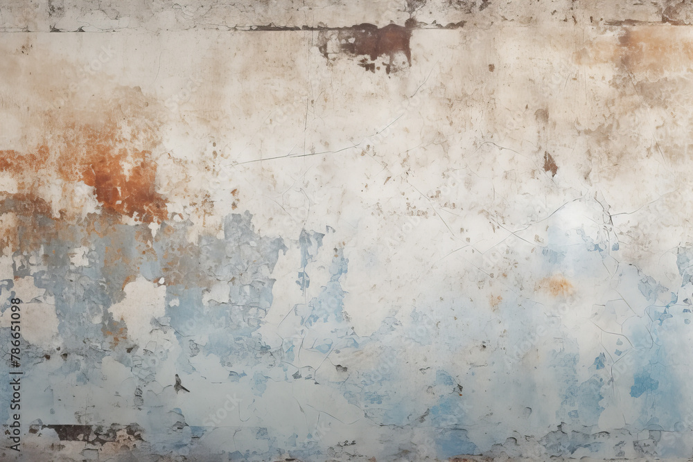 Gray blue brown beige abstract grunge background. Cracked concrete floor. Dusty blue color. Dirty rough surface texture.