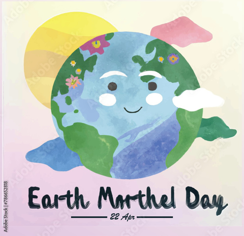 Earth Day, also known as International Mother Earth Day, focuses on environmental issues and the protection of the environment. This vector illustration emphasizes the importance of caring for nature.