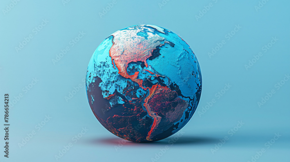 3D Abstract globe focusing on North America illustration. Hyper Detail 3D Abstract globe focusing on North America illustration. Hyper Detail