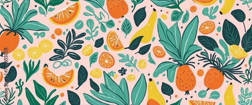 Abstract pattern bundle with natural shapes in Bright Colours 