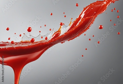 Red Ketchup or tomato sauce splash in Bright Colours 