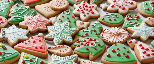 set of christmas cookies isolated on a transparent background in Bright Colours  © Fukurou